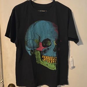 Colorful Skull Gold Tooth Tee